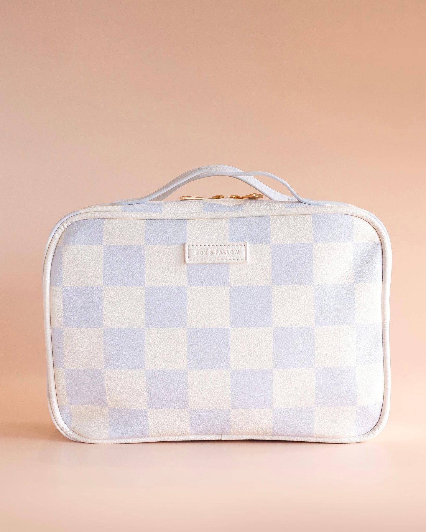 Check Makeup Bag/Toiletry Bag (Powder Blue)