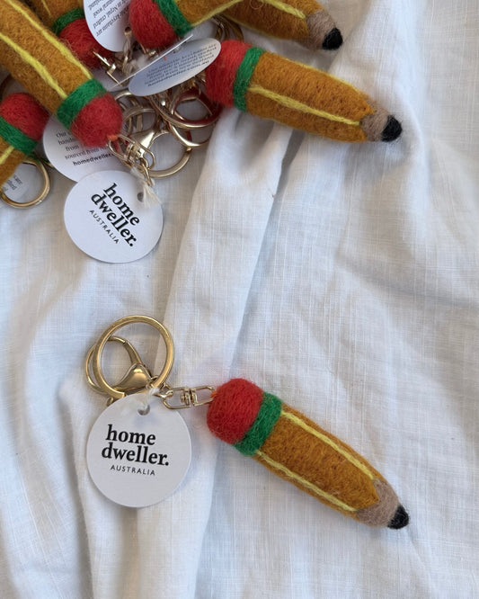 Felt Pencil Key Ring