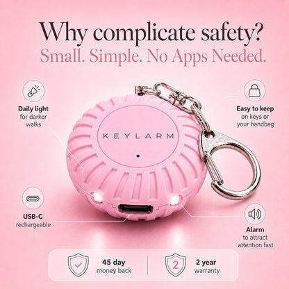 Keylarm Personal Safety Alarm & Light (Blush Pink)