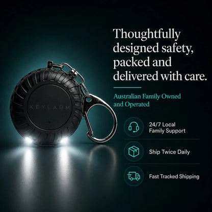 Keylarm Personal Safety Alarm & Light (Stealth Black)