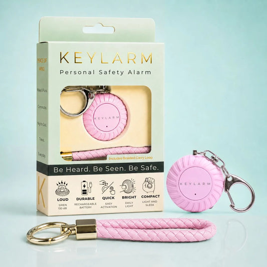 Keylarm Personal Safety Alarm & Light (Blush Pink)