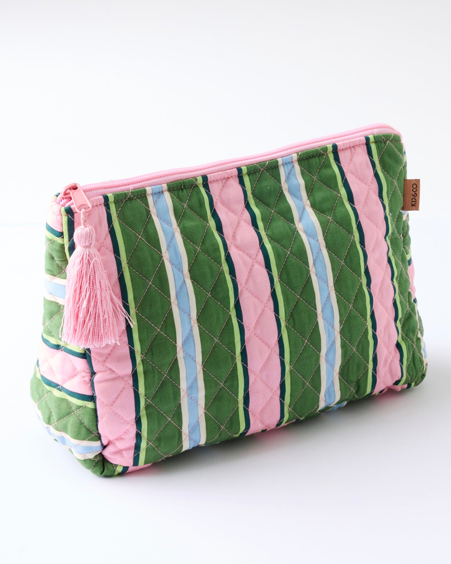 Quilted Cotton Toiletry Purse (Cactus Stripe)