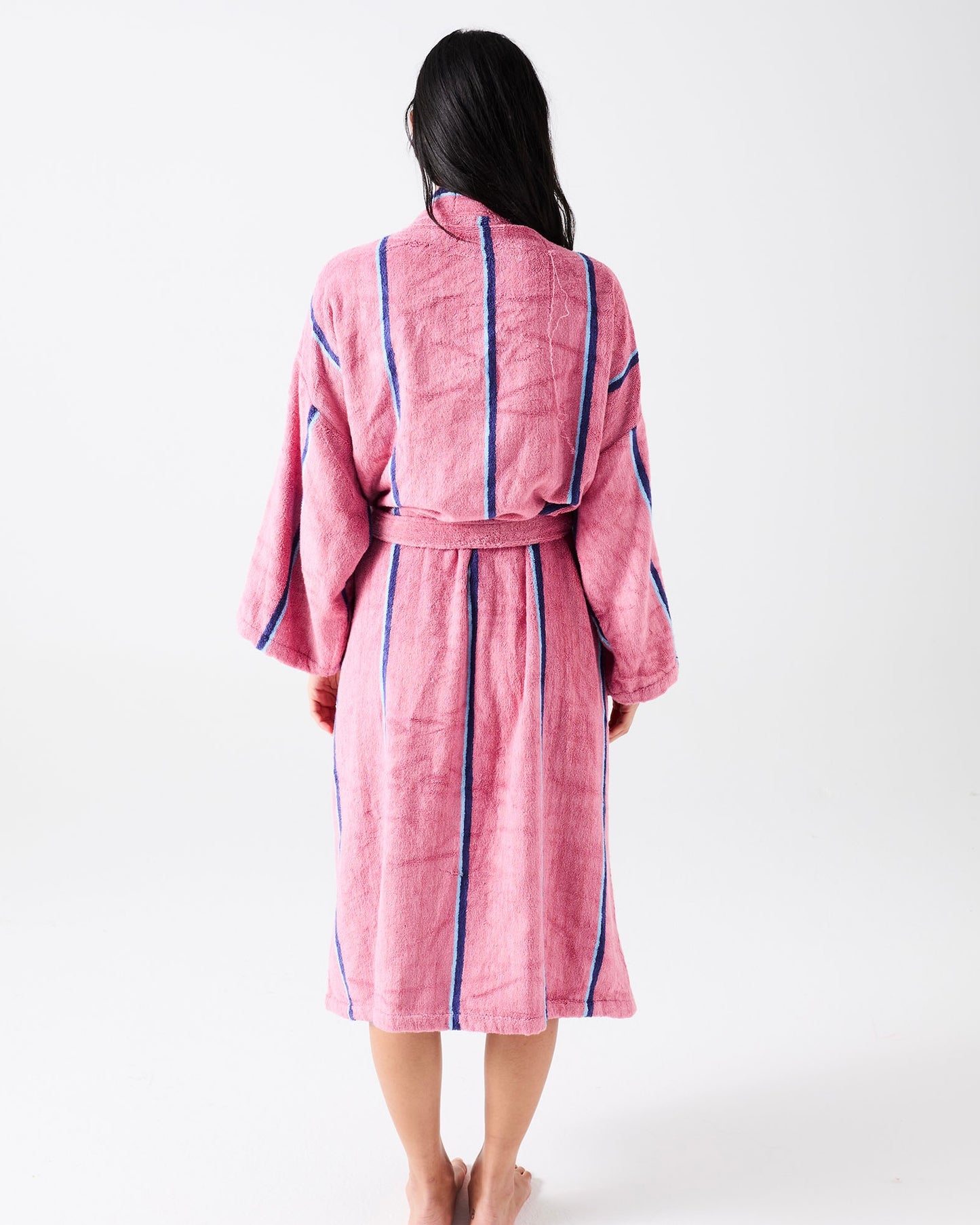 Blushing Stripe Bamboo Terry Bath Robe