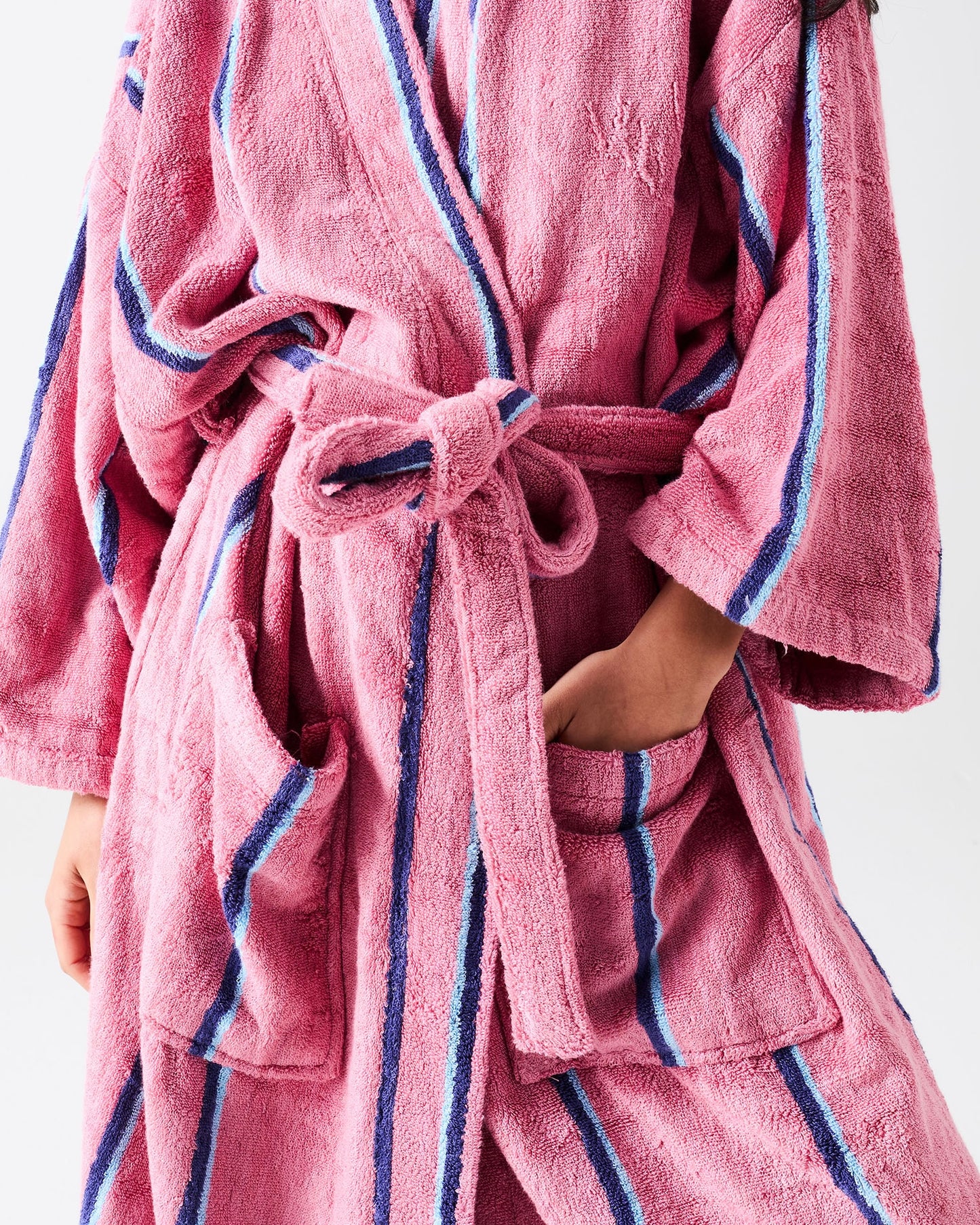 Blushing Stripe Bamboo Terry Bath Robe
