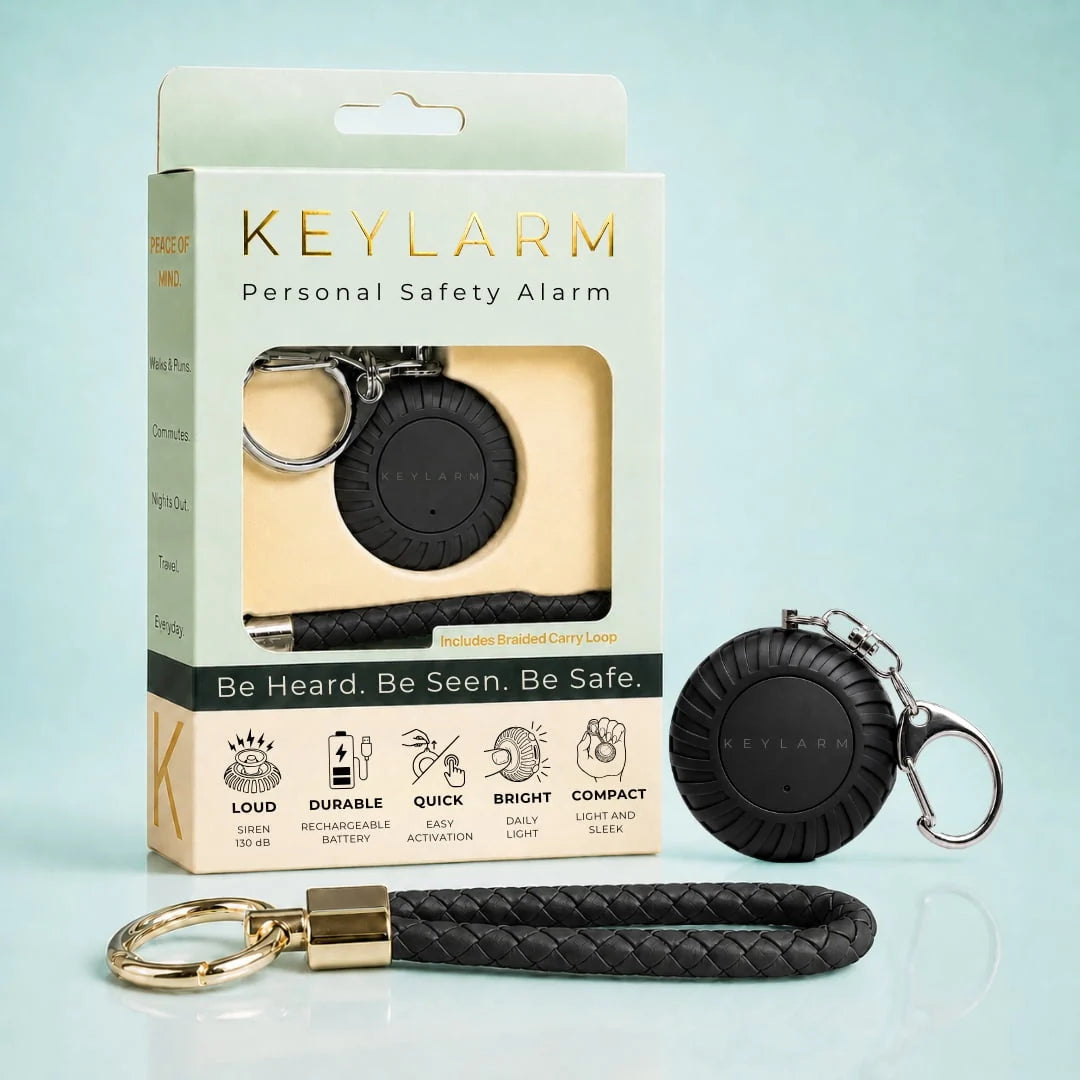Keylarm Personal Safety Alarm & Light (Stealth Black)