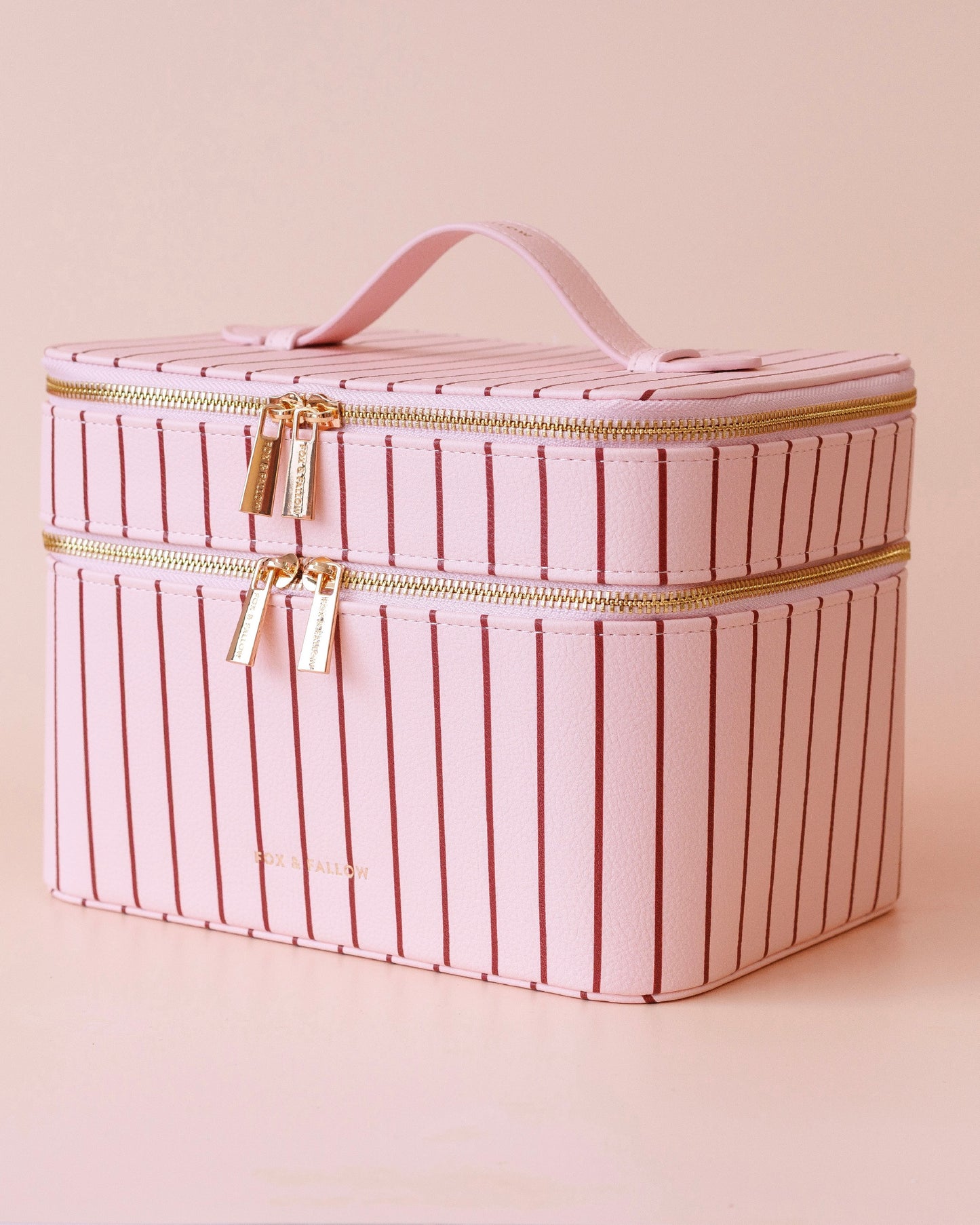 Classic Vanity Case (Rosé Pinstripe)