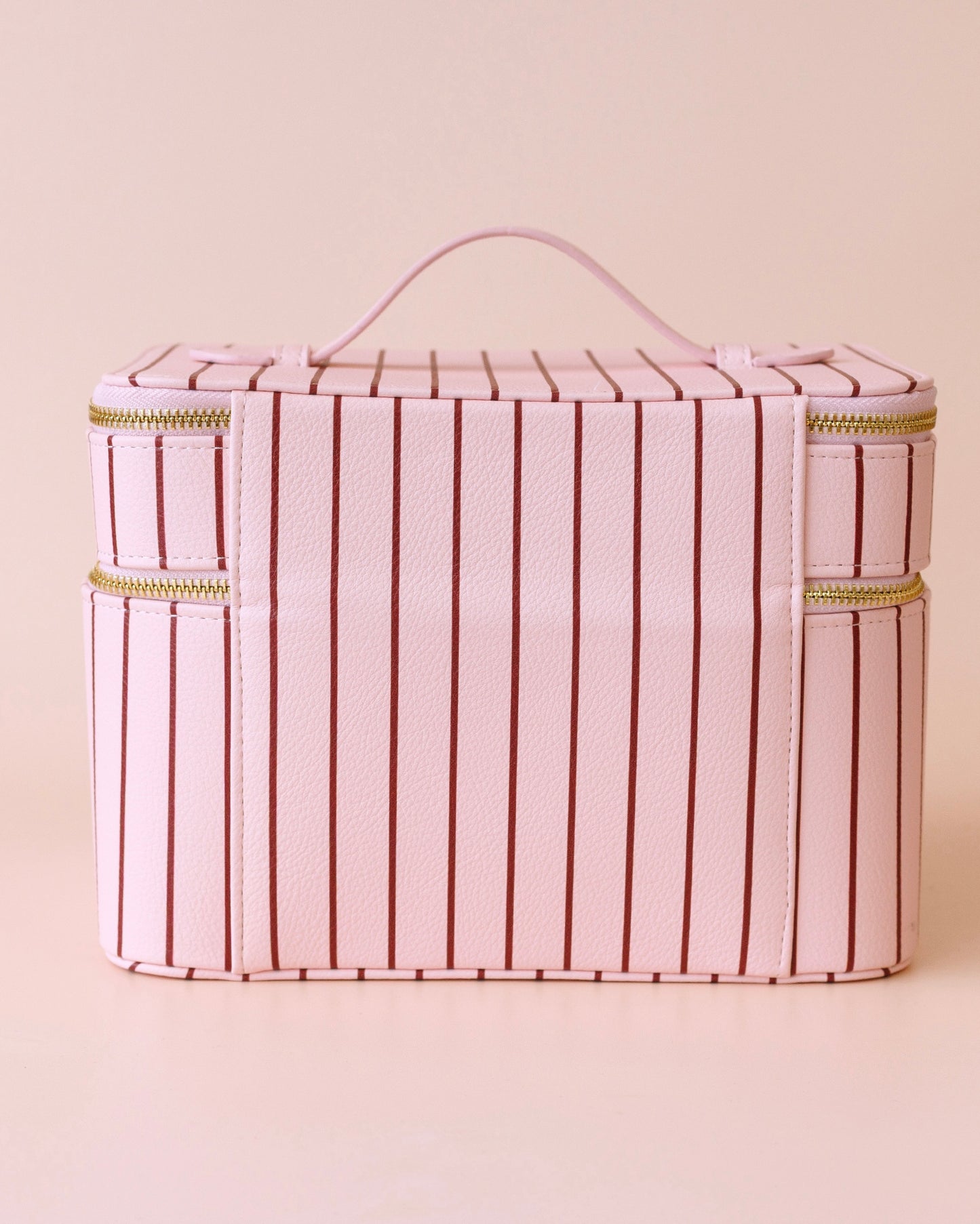 Classic Vanity Case (Rosé Pinstripe)