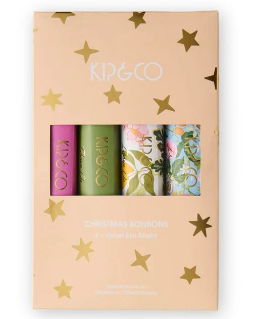 Festive Cheer Velvet Bon Bon Eye Mask Set (Set of 4)