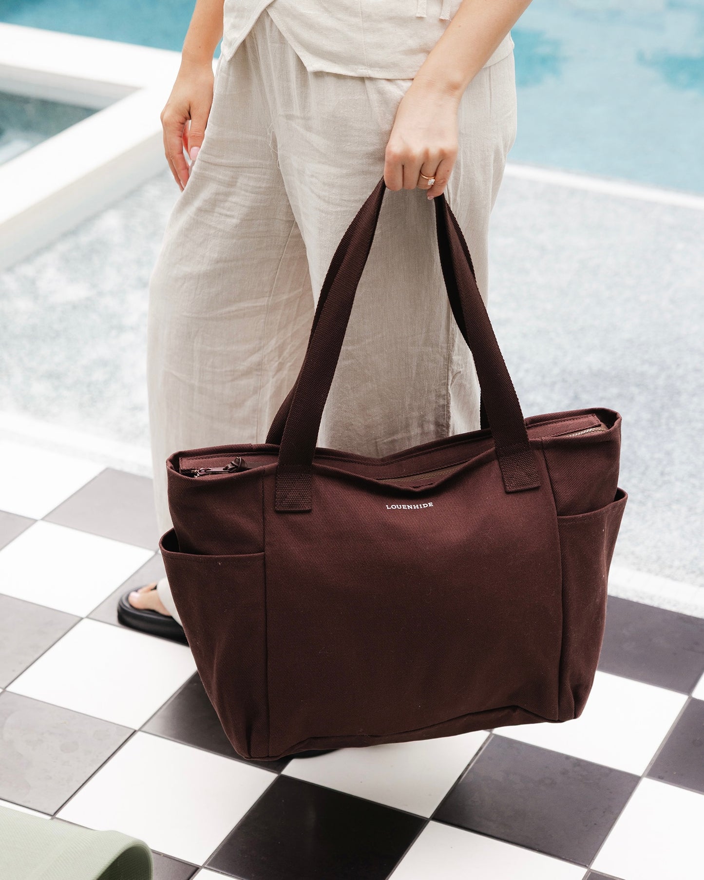 Charlotte Canvas Tote Bag (Chocolate)