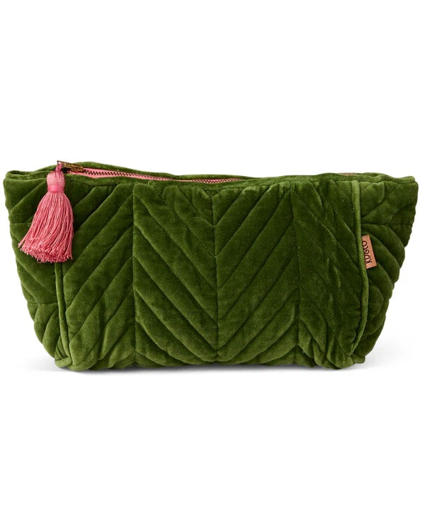 Velvet Toiletry Bag (Moss)