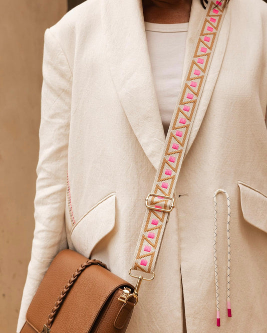 Kubi Bag Strap (Pink/Tan)