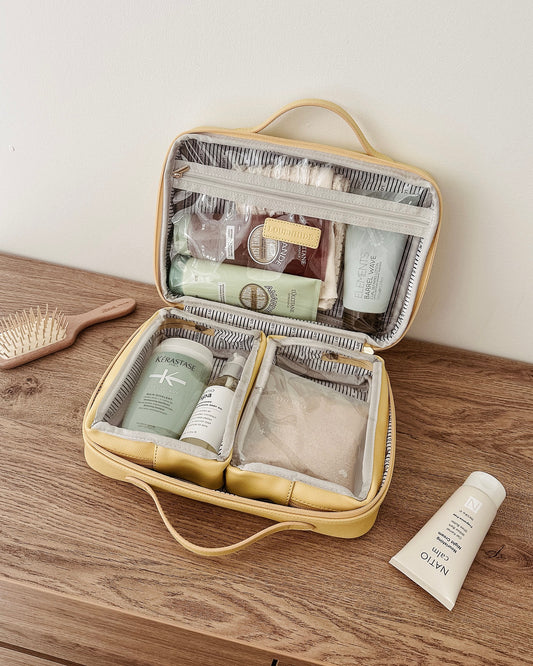 Georgie Makeup Case (Butter Yellow)