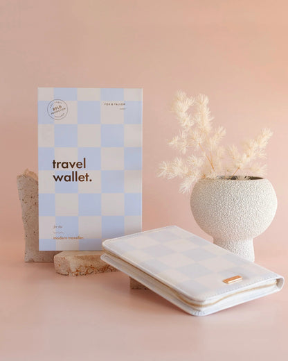 Check Travel Wallet (Powder Blue)