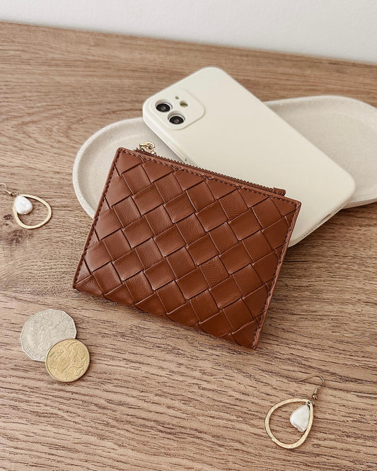 Lilly Woven Wallet (Tan)