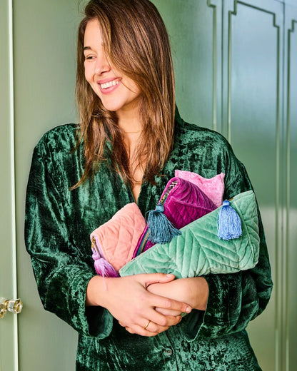 Velvet Toiletry Bag (Seabed)