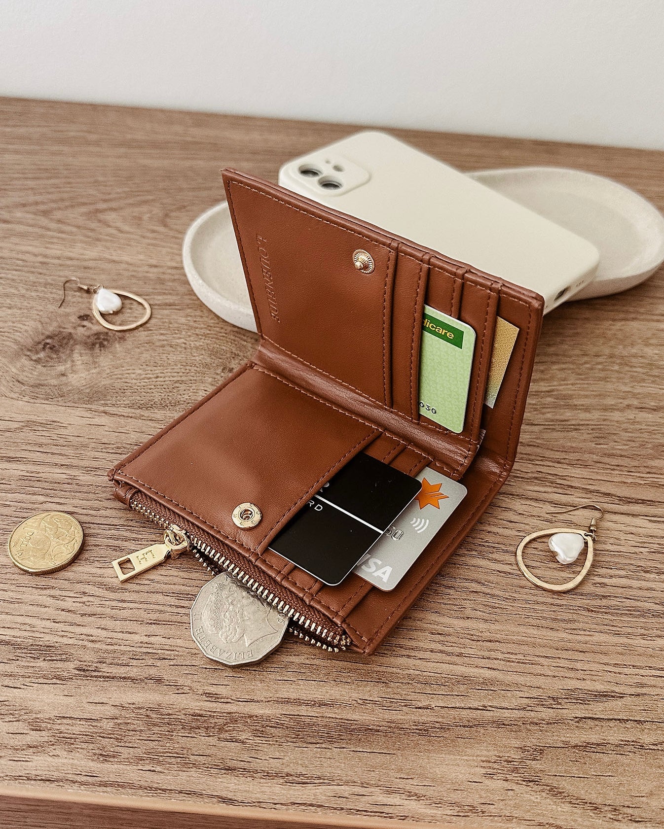 Lilly Woven Wallet (Tan)