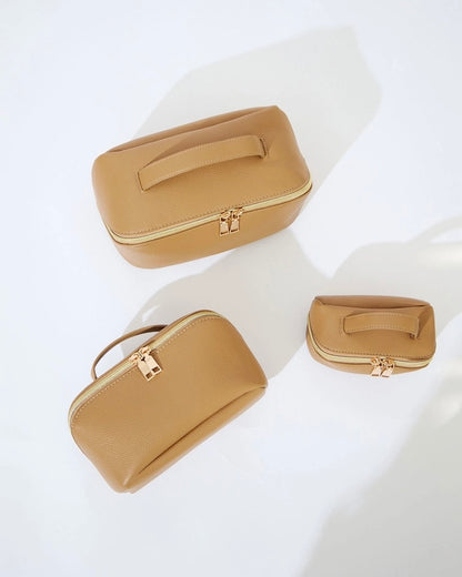 Maddie Makeup Bag Trio (Beige)