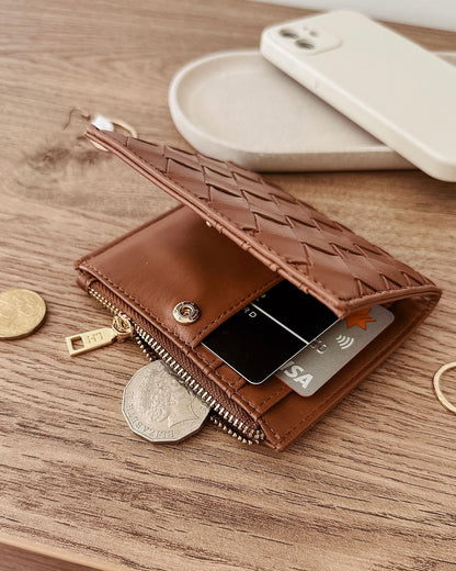 Lilly Woven Wallet (Tan)