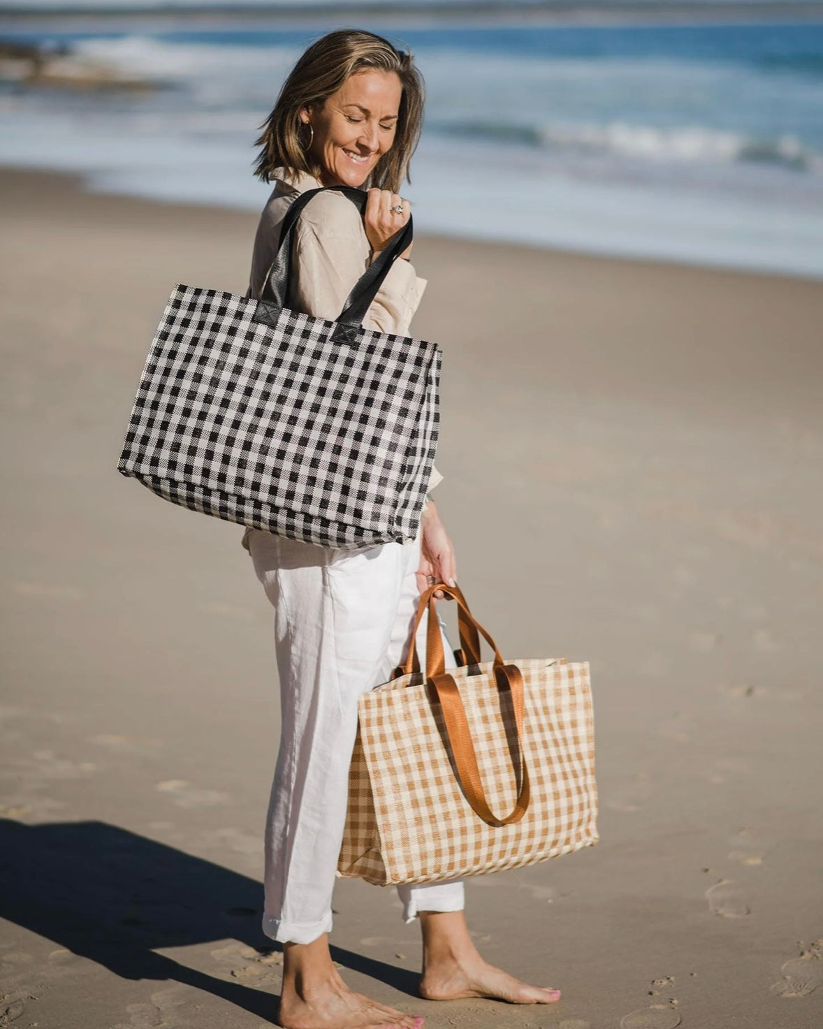 Simpson Beach/Carry All/Shopper Bag (Camel/Cream)