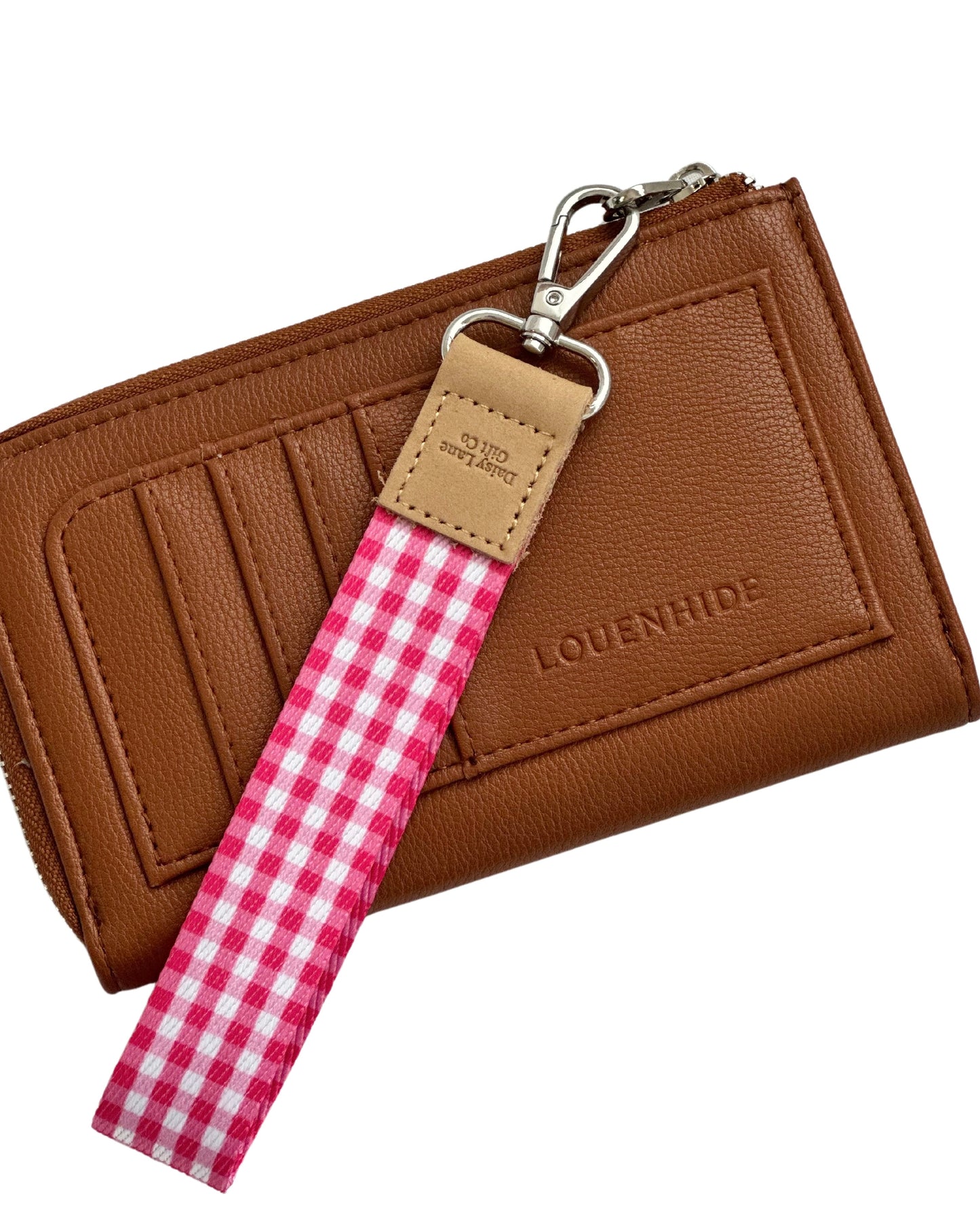 Wristlet/Key Ring (Pink Gingham)