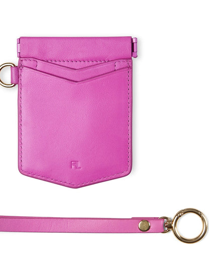 fox and leo, pocket rocket, leather purse, leather wallet, card holder, foxy lady, pink, hot pink