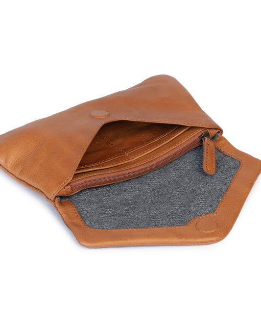 quinn, dusky robin, leather, purse, wallet, tan
