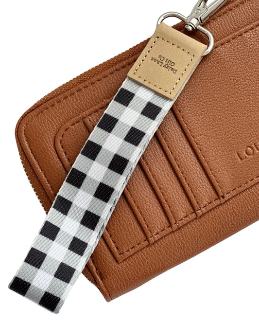 Wristlet/Key Ring (Black Gingham)