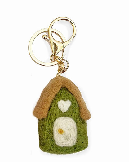 Felt House Key Ring (Green)