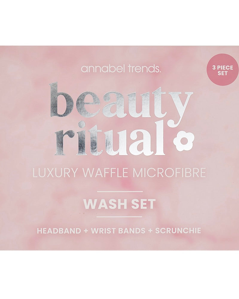 Beauty Ritual Luxury Waffle Wash Set (Dusty Pink)