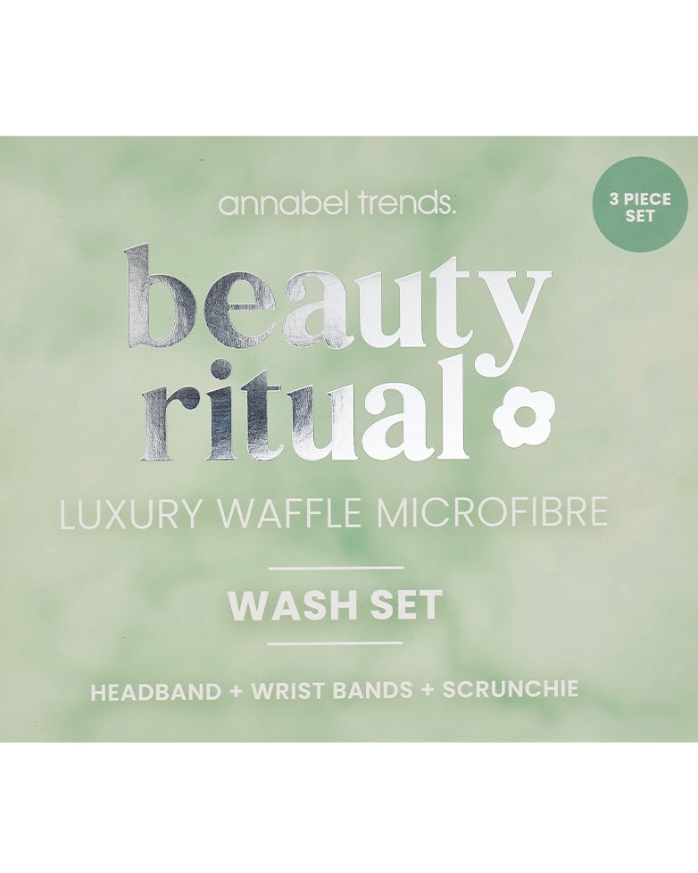 Beauty Ritual Luxury Waffle Wash Set (Moss)