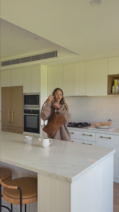 Marissa Shoulder Bag (Cognac Suedette)