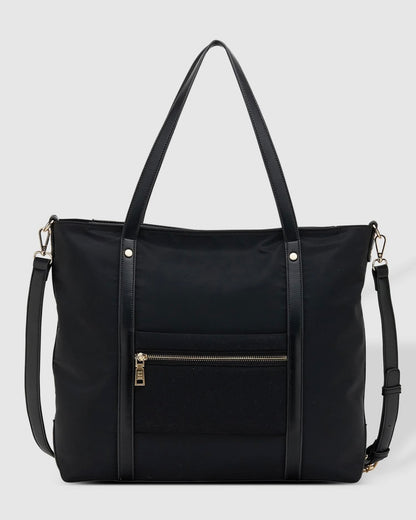 Nora Nylon Tote Bag (Black)