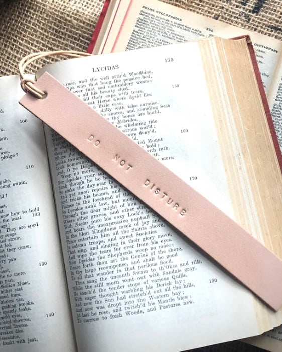 leather bookmark, teacher gift, do not disturb