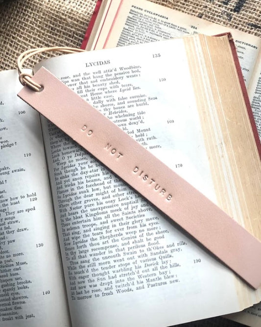 leather bookmark, teacher gift, do not disturb