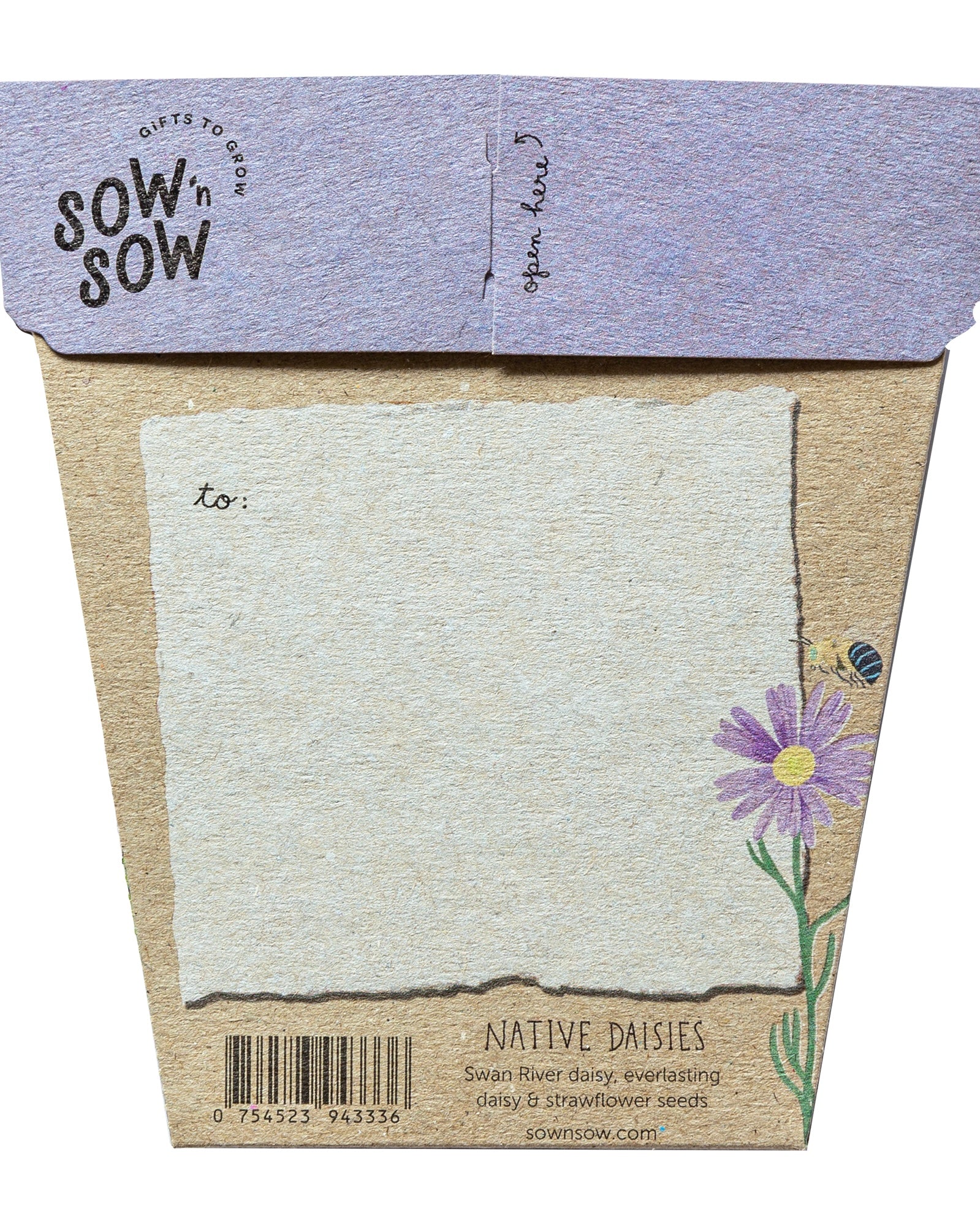 gift of seeds, native daisies, greeting card, sow n sow