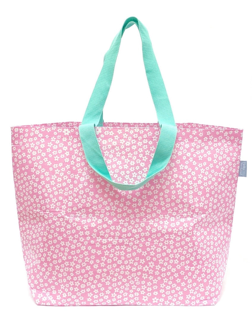 hello weekend, weekender bag, daisy, waterproof bag, recycled materials, shopping bag, tote bag, eco friendly
