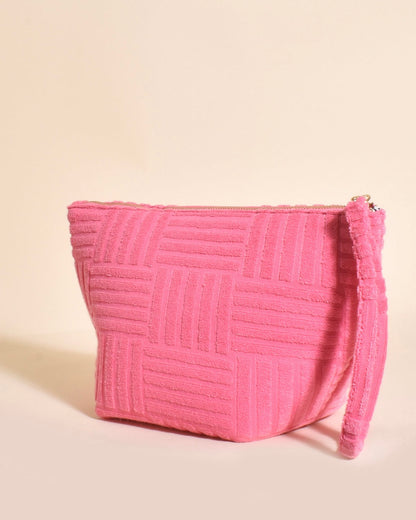 Charlee Terry Towelling Clutch/Pouch (Pink)