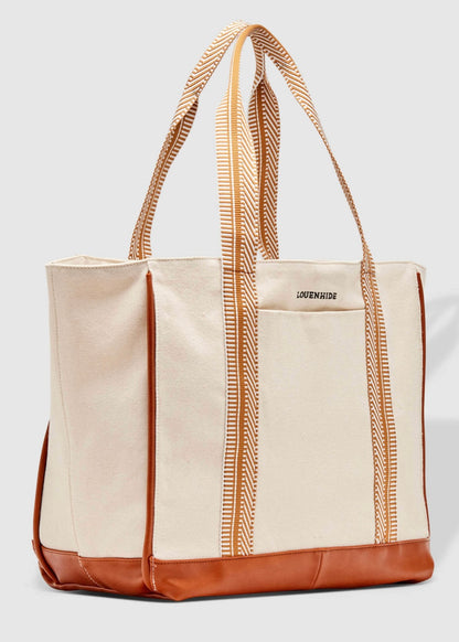Leroy Canvas Tote Bag (Cream/Tan)