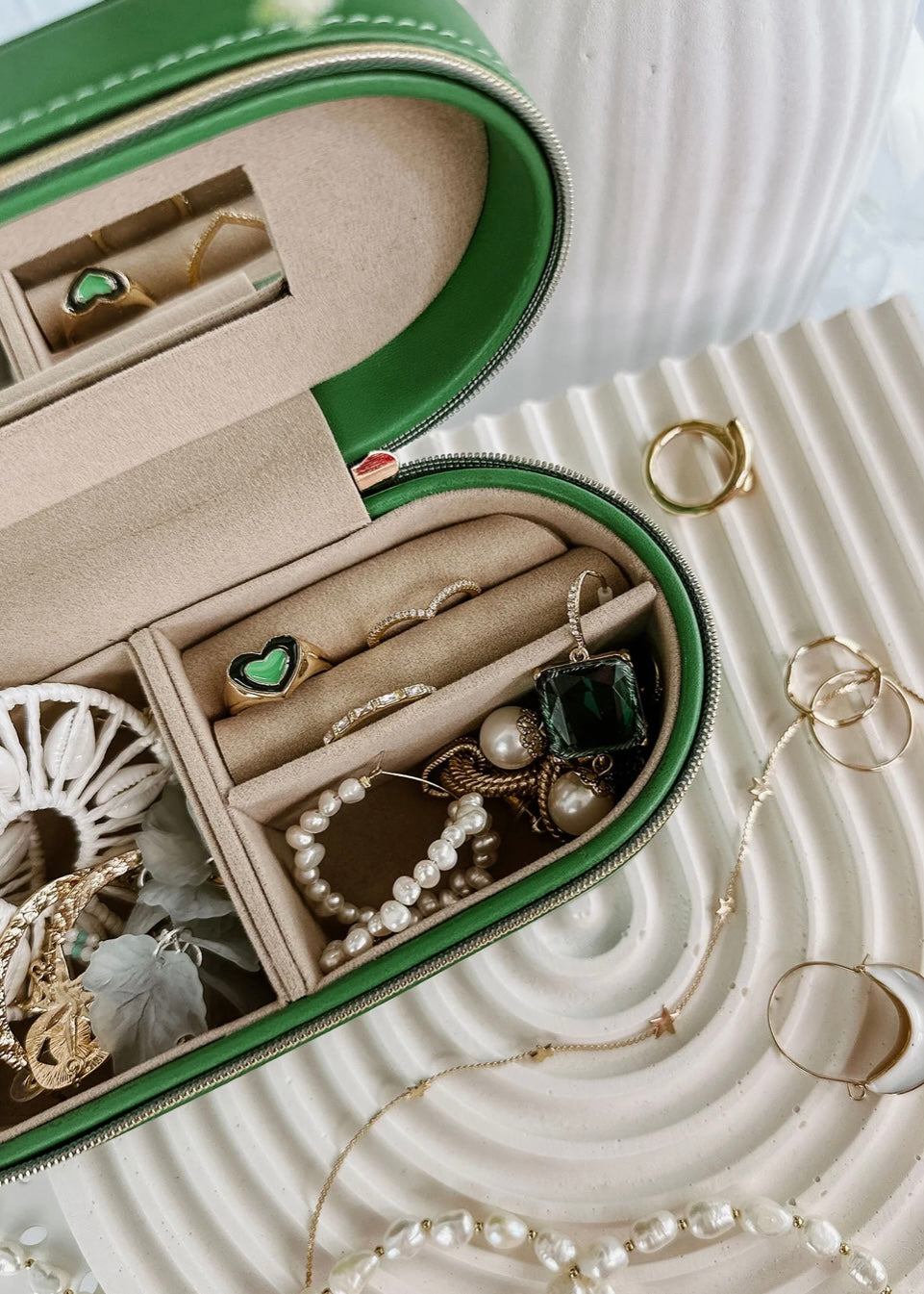louenhide, charlee, jewellery box, jewellery storage, apple green, green
