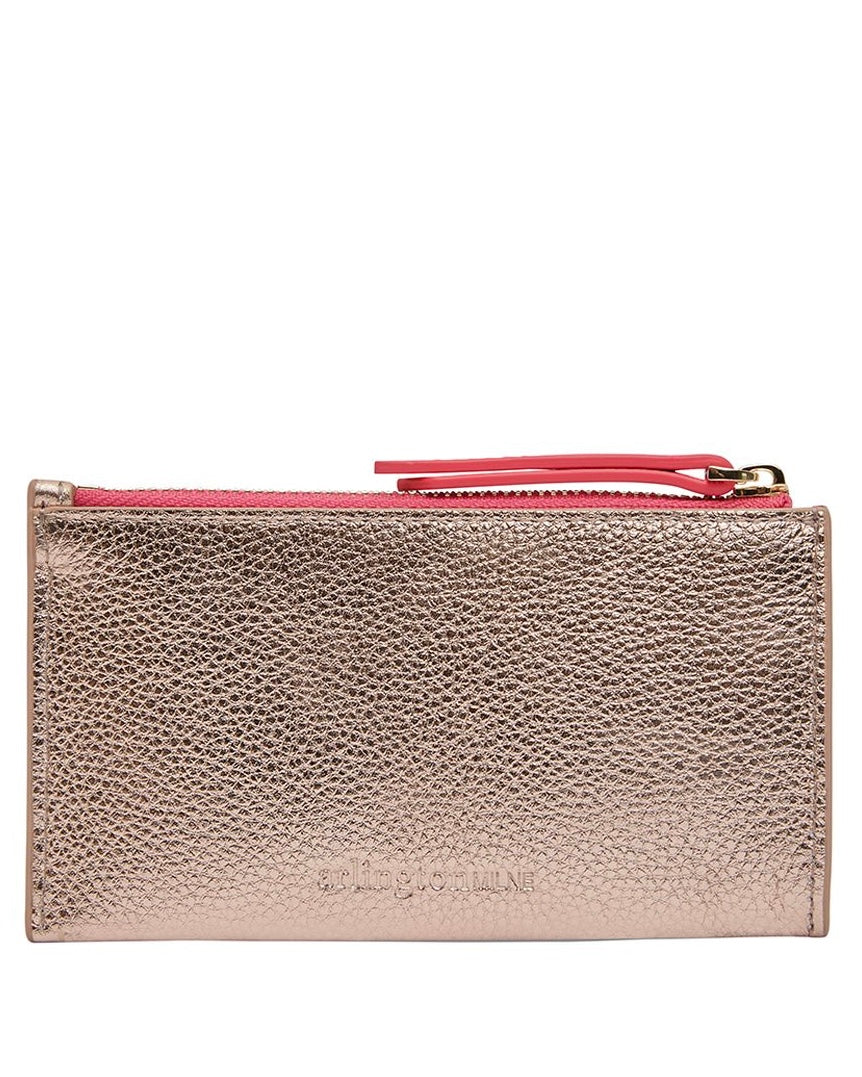 arlington milne, compact wallet, leather wallet, card wallet, rose gold, bon maxie wallet, bon maxie