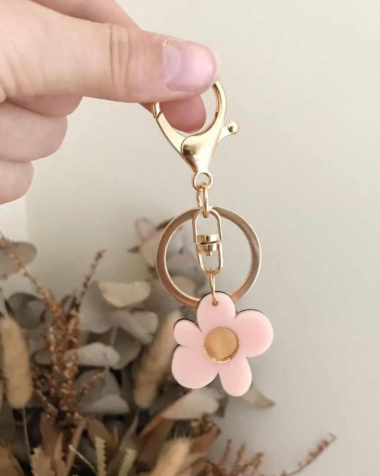 Flower Key Ring (Pink/Gold)