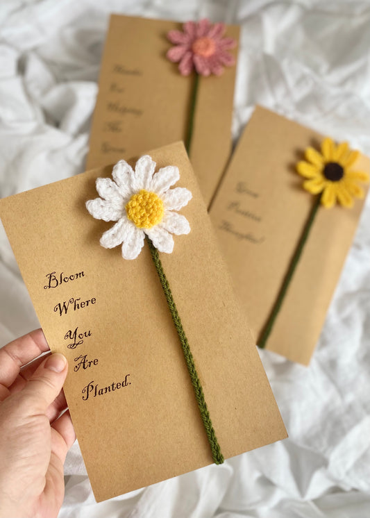 Flower Bookmark (White/Bloom Where You Are Planted)