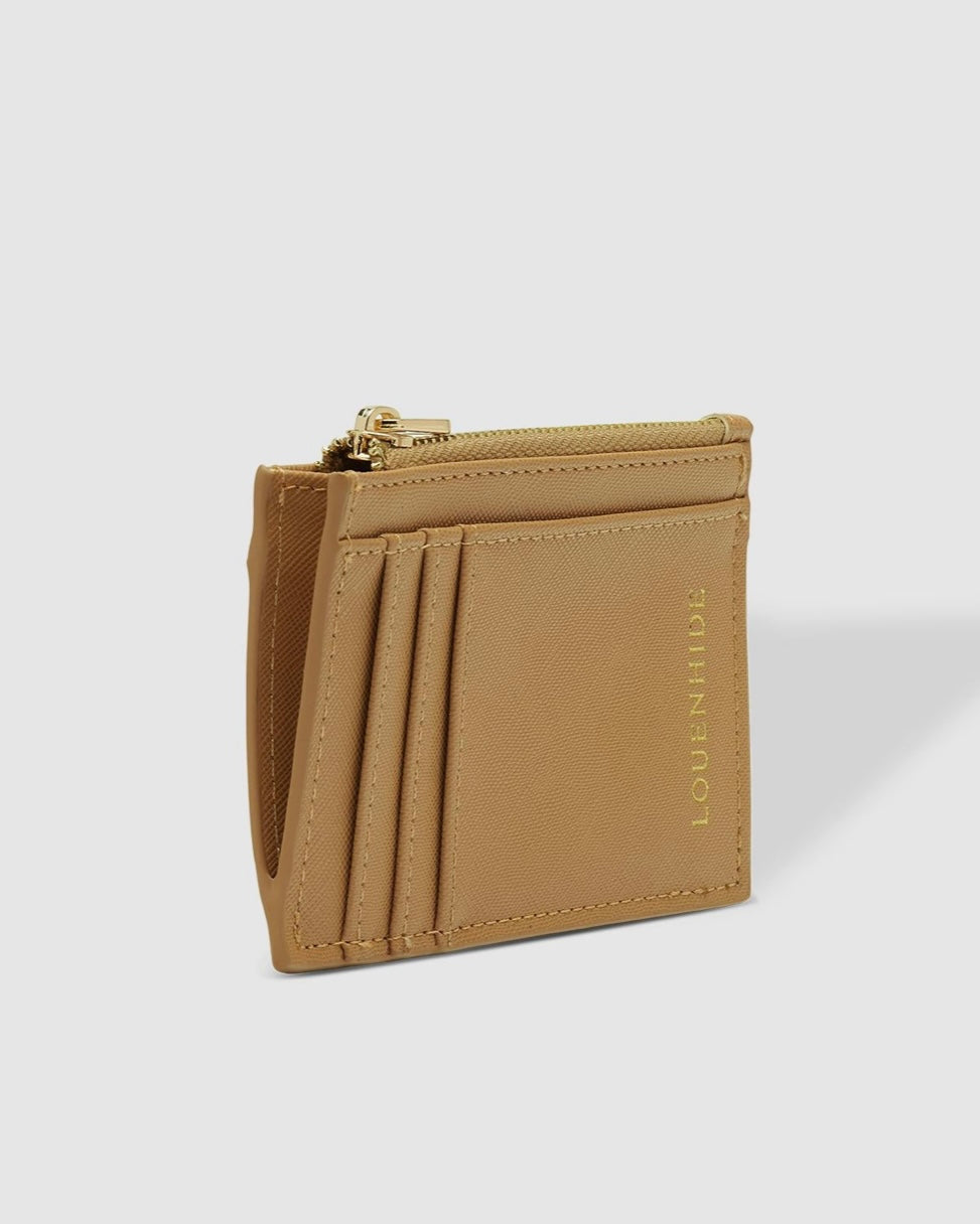 cara, card holder, louenhide, wallet, camel, purse, card wallet