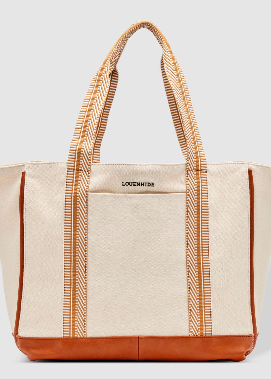 Leroy Canvas Tote Bag (Cream/Tan)