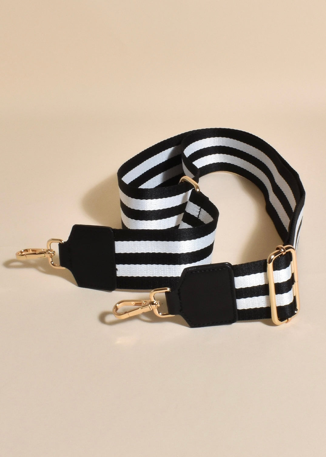 Jazmin Bag Strap (Black/White Stripe)