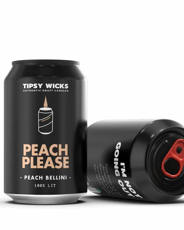 Tipsy Wicks Soy Candle (Peach Please/Peach Bellini)
