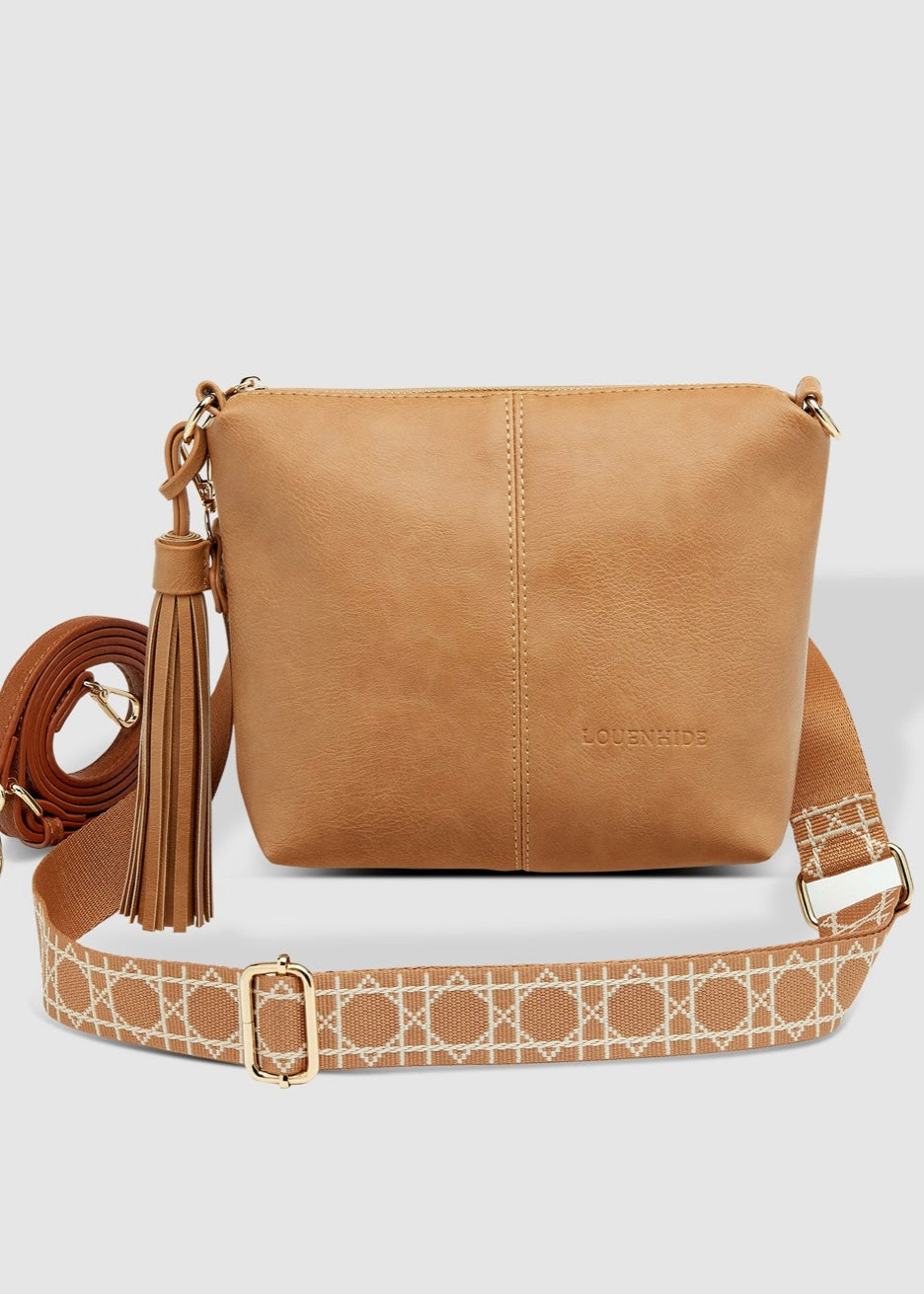 Camel shop leather crossbody