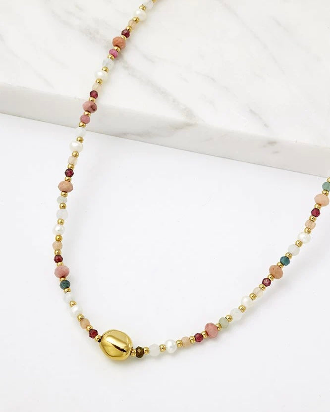 denver necklace, beaded necklace, rouge, zafino