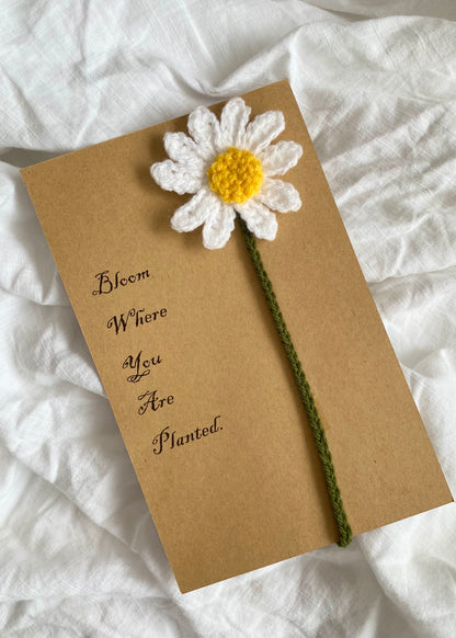 Flower Bookmark (White/Bloom Where You Are Planted)