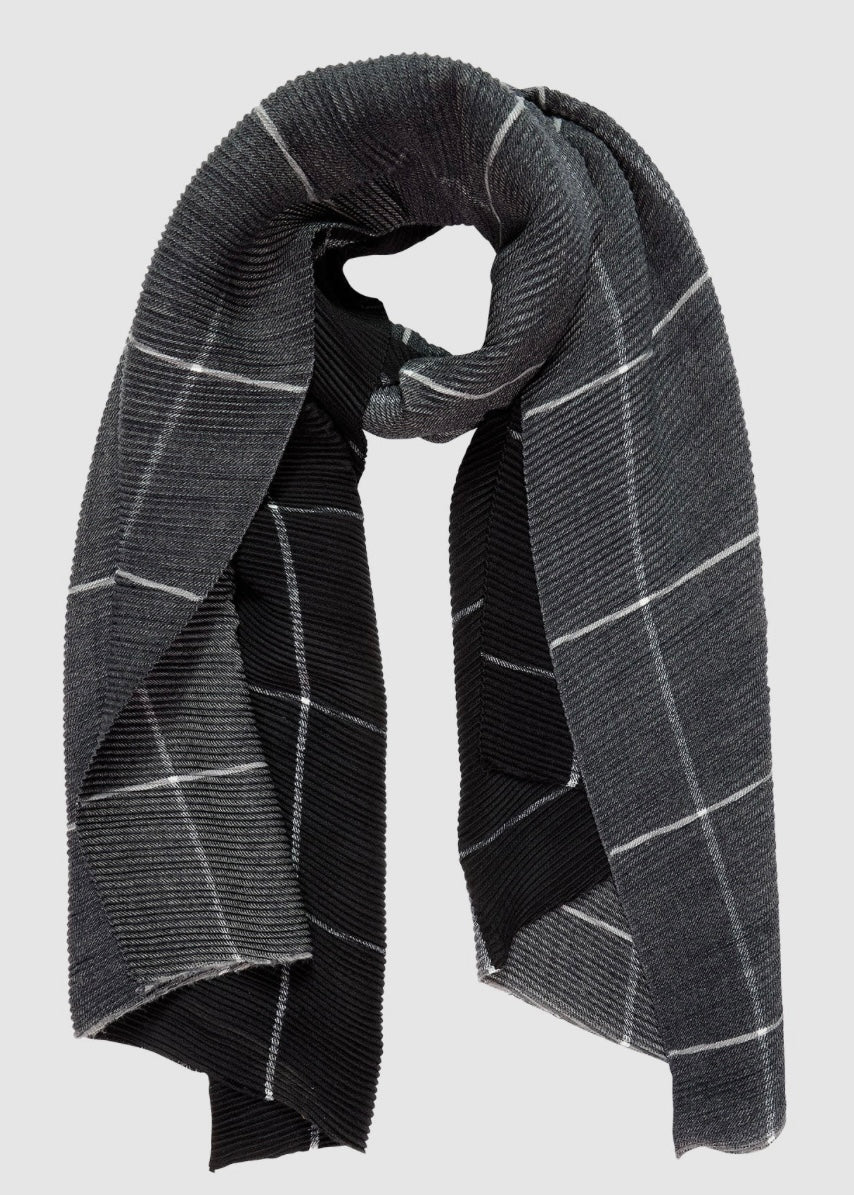 louenhide, priya scarf, scarf, scarves, acrylic scarf, charcoal